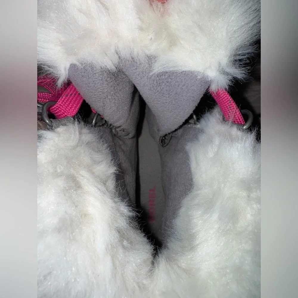 Sorel Whitney Short Lace Up Snow Boot Gray Pink Women's 6  Winter Snow Boots